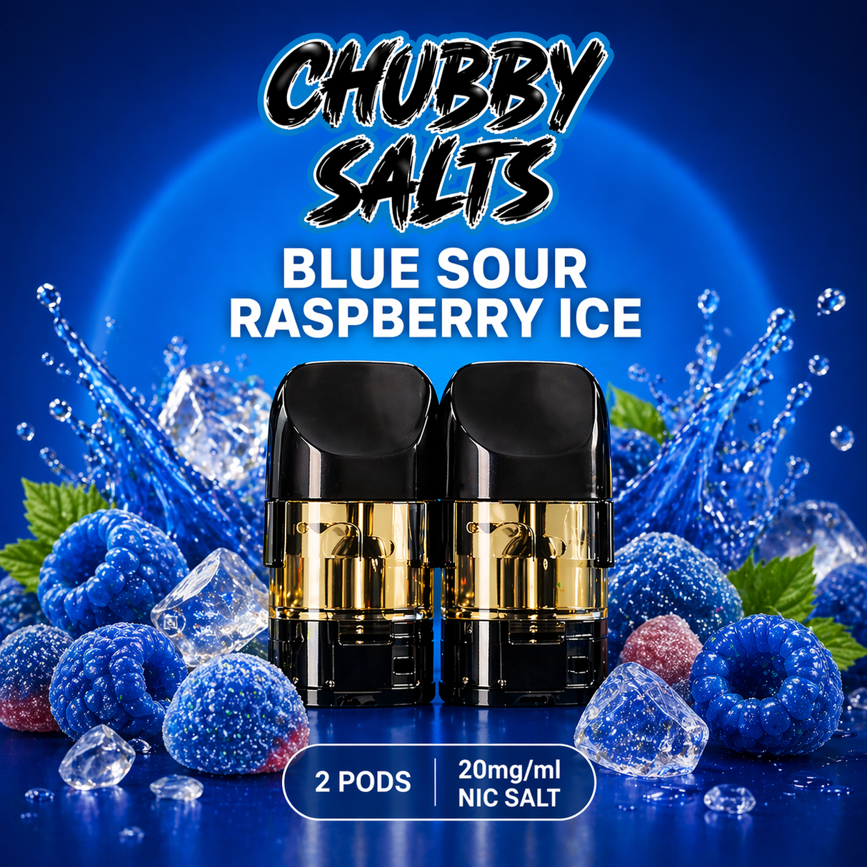 Chubby Salts – Pre Filled Pods - Blue Sour Raspberry Pods (2 Pack)