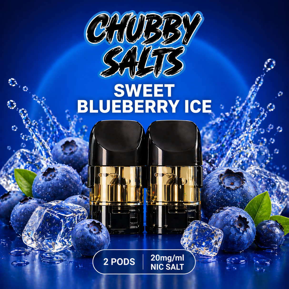 Chubby Salts – Pre Filled Pods - Sweet Blueberry Ice Pods (2 Pack)