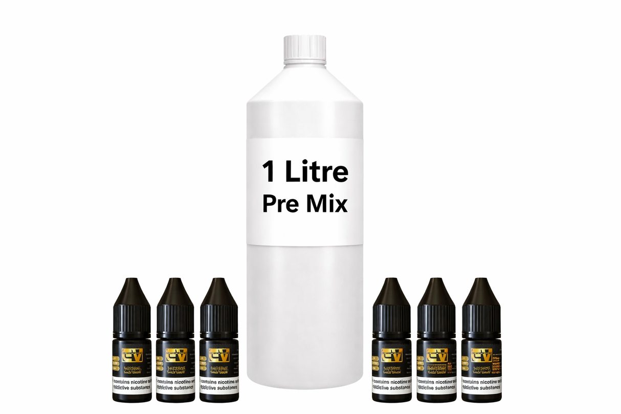 1 Litre Pre Mix Nicotine Shot Bundle PRE VAPE TAX